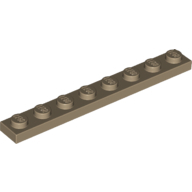Lego destička 1x8, tmavě béžová (4246960, 6156492)